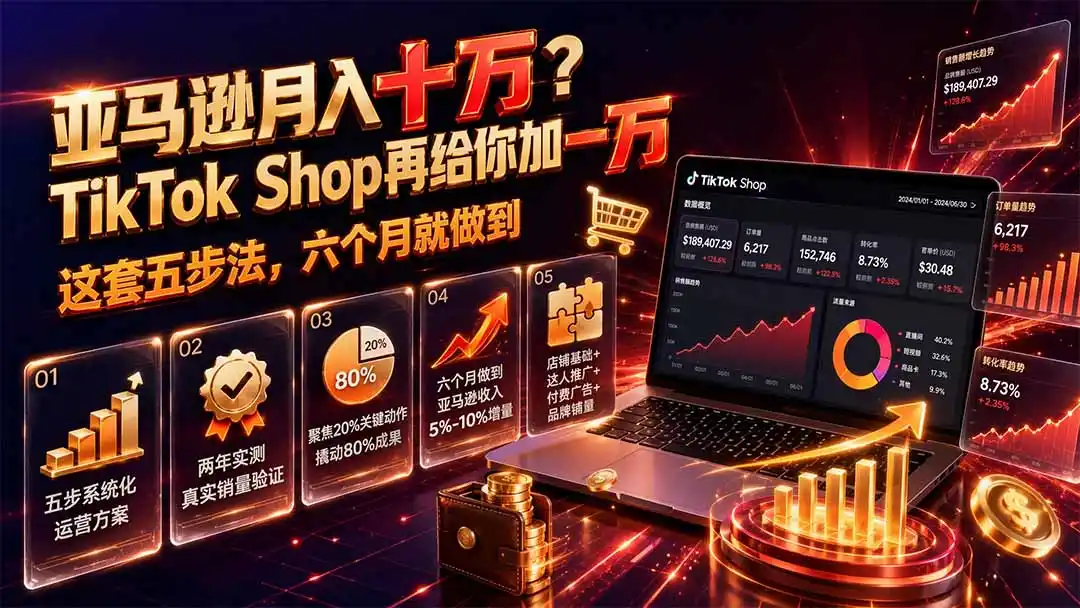 亚马逊月入十万？TikTok Shop再给你加一万——这套五步法，六个月就做到【原创双语字幕】-星云网创
