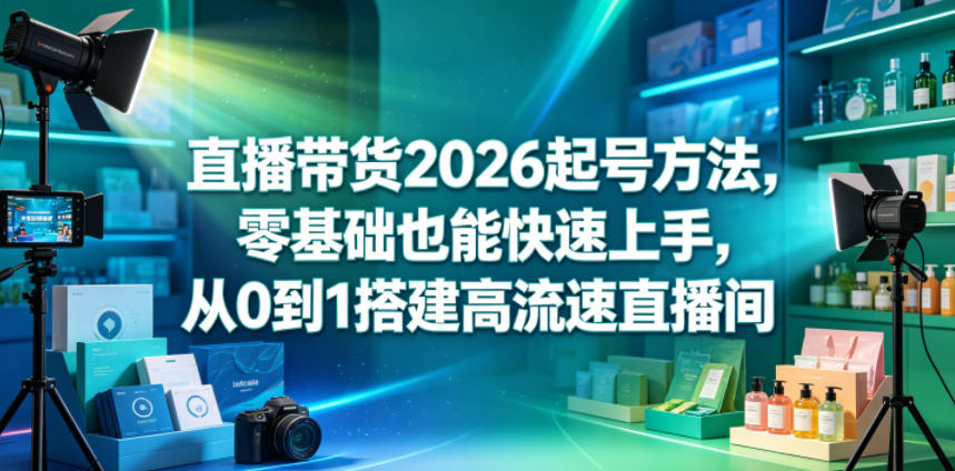 直播带货2026起号方法，零基础也能快速上手，从0到1搭建高流速直播间-星云网创