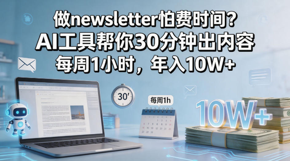 做newsletter怕费时间？AI工具帮你30分钟出内容，每周1小时，年入10W+！【原创双语字幕】-星云网创