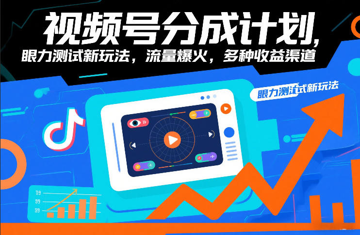 视频号分成计划，眼力测试新玩法，流量爆火，多种收益渠道-问题不大网创