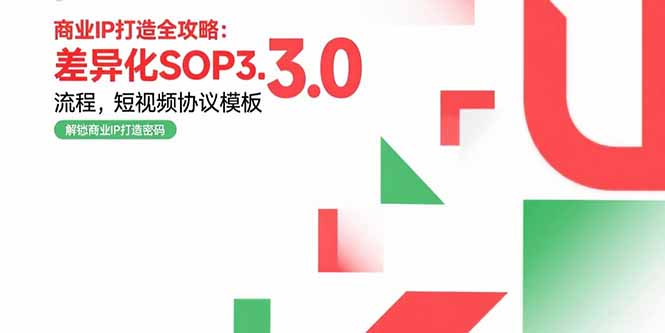 商业IP打造全攻略：差异化SOP3.0流程，短视频协议模板，婚恋项目实战案例-星云网创