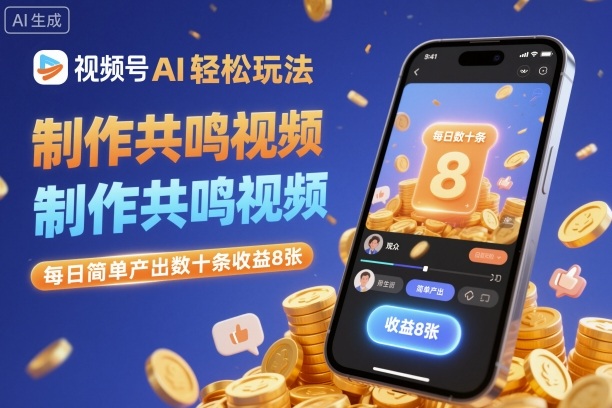 视频号AI轻松玩法,制作共鸣视频,每日简单产出数十条收益8张-星云网创