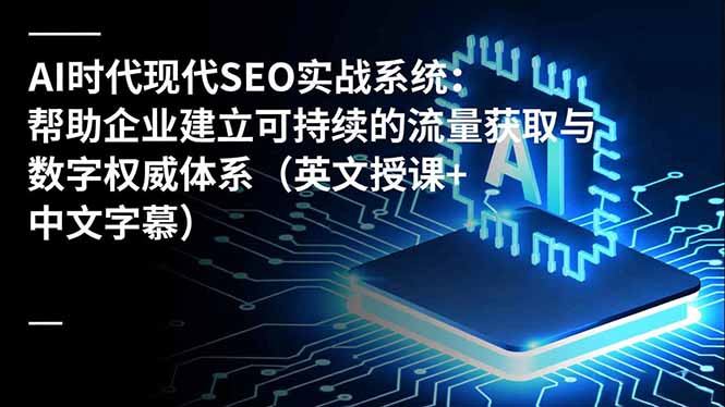 AI时代现代SEO实战系统：帮助企业建立可持续的流量获取与数字权威体系(英文授课+中文字幕-星云网创