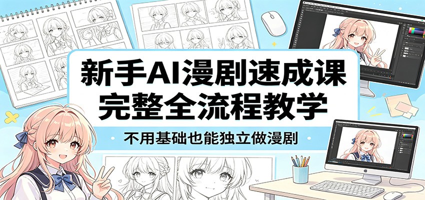 新手AI漫剧速成课：完整全流程教学，不用基础也能独立做漫剧-星云网创