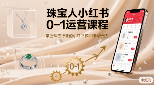 珠宝人小红书0-1运营课程，掌握珠宝行业的小红书多种账号玩法-星云网创