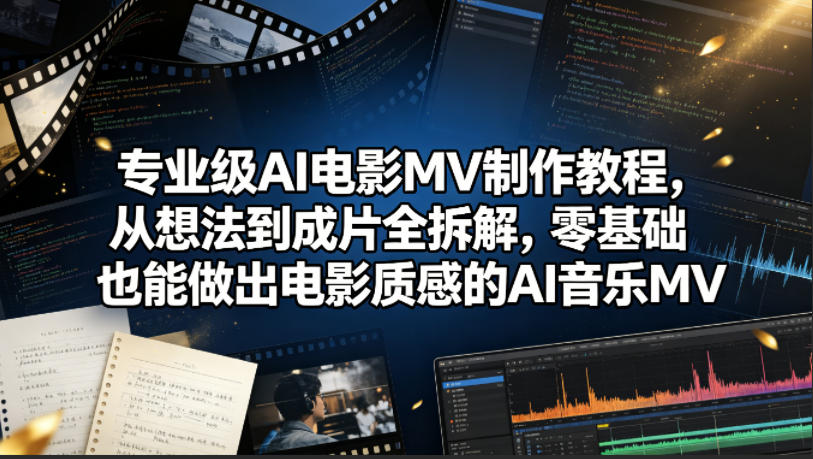 专业级AI电影MV制作教程，从想法到成片全拆解，零基础也能做出电影质感的AI音乐MV-星云网创