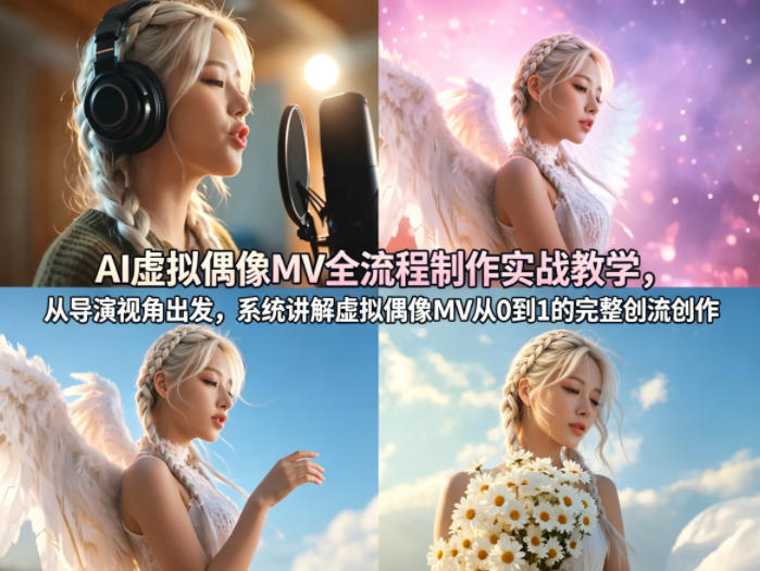 AI虚拟偶像MV全流程制作实战教学，从导演视角出发，系统讲解虚拟偶像MV从0到1的完整创作流程-星云网创