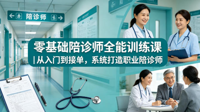 零基础陪诊师全能训练课｜从入门到接单，系统打造职业陪诊师-星云网创