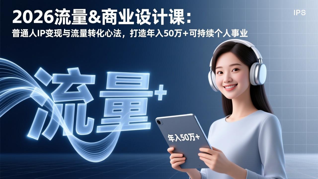 2026流量&商业设计课：普通人IP变现与流量转化心法，打造年入50万+可持续个人事业-星云网创