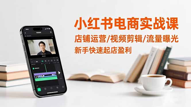 小红书电商实战课：店铺运营/视频剪辑/流量曝光，新手快速起店盈利-星云网创