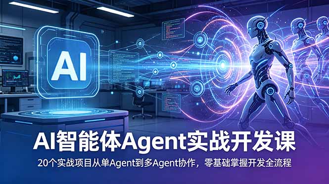 AI智能体Agent实战开发课：20个实战项目从单Agent到多Agent协作，零基础掌握开发全流程-星云网创