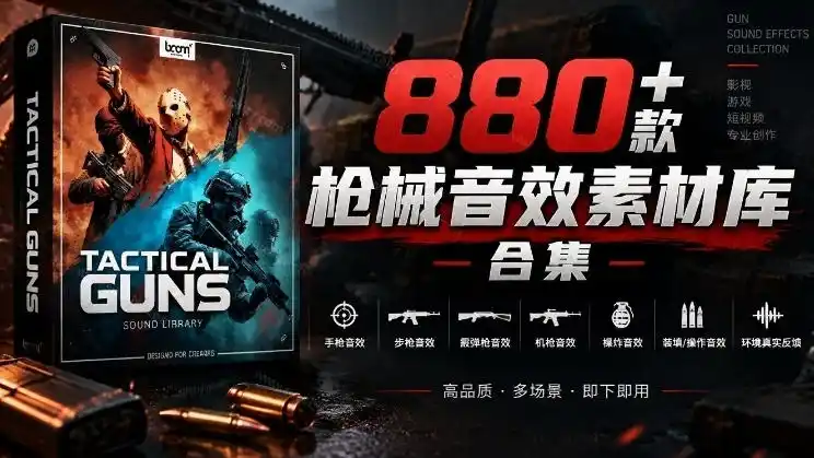 宝藏音效合集！最新880+个战术枪械武器音效素材，全部中文汉化，一套专业战术枪械音效素材库