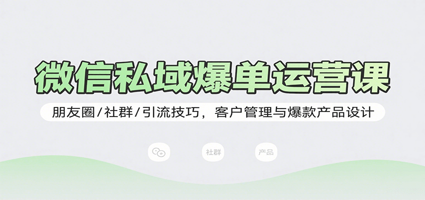 微信私域爆单运营课：朋友圈/社群/引流技巧，客户管理与爆款产品设计-星云网创