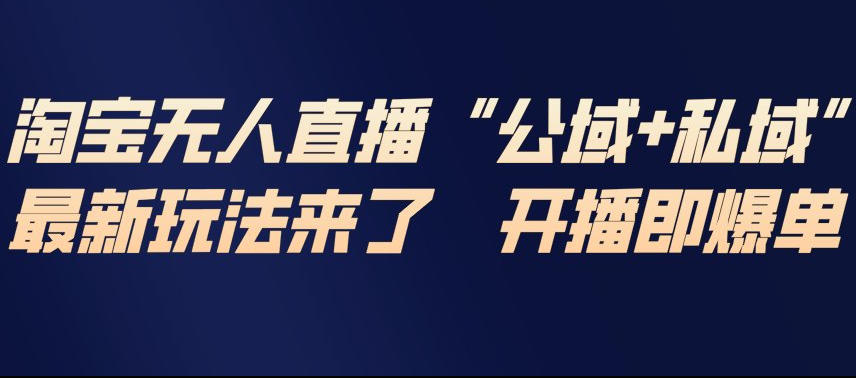 淘宝无人直播完整教程，公试+私域，最新玩法来了，开播即爆单-星云网创