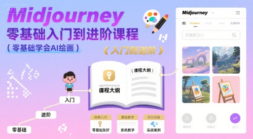 midjourney零基础入门到进阶课程，零基础学会AI绘画-星云网创