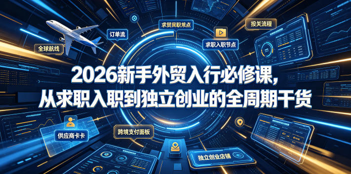 2026新手外贸入行必修课，从求职入职到独立创业的全周期干货-星云网创