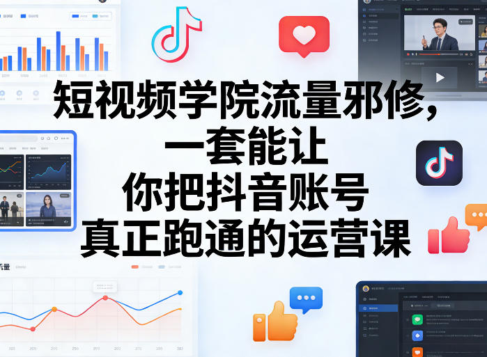 短视频学院流量邪修，一套能让你把抖音账号真正跑通的运营课-星云网创