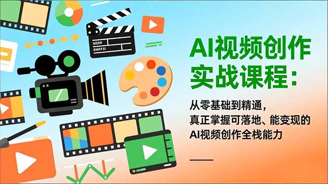 AI视频创作实战课程：从零基础到精通，真正掌握可落地、能变现的AI视频创作全栈能力-云网创