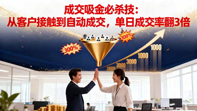 吸金成交营销必杀技:从客户接触到自动成交,单日成交率翻3倍-星云网创