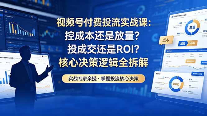 视频号付费投流实战课-5月：控成本还是放量？投成交还是ROI？核心决策逻辑全拆解-星云网创
