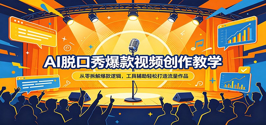 AI脱口秀爆款视频创作教学：从零拆解爆款逻辑，工具辅助轻松打造流量作品-云网创