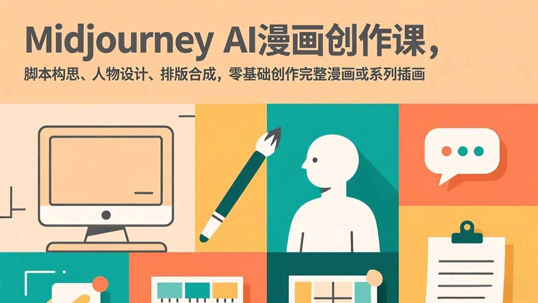 Midjourney AI漫画创作课，脚本构思、人物设计、排版合成，零基础创作完整漫画或系列插画-星云网创