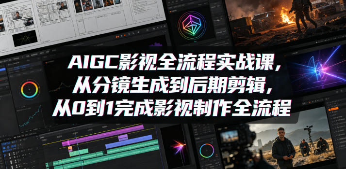 AIGC影视全流程实战课，从分镜生成到后期剪辑，从0到1完成影视制作全流程-星云网创