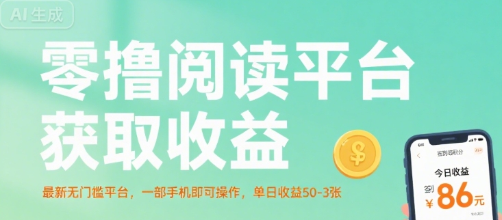 零撸阅读平台获取收益，最新无门槛平台，一部手机即可操作，单日收益50-3张【揭秘】-星云网创