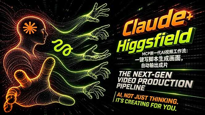 Claude+Higgsfield MCP新一代AI视频工作流：一键写脚本生成画面，自动输出成片-星云网创