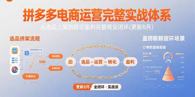 拼多多电商运营完整实战体系，从选品上架到稳定盈利完整商业闭环(更新8月-星云网创