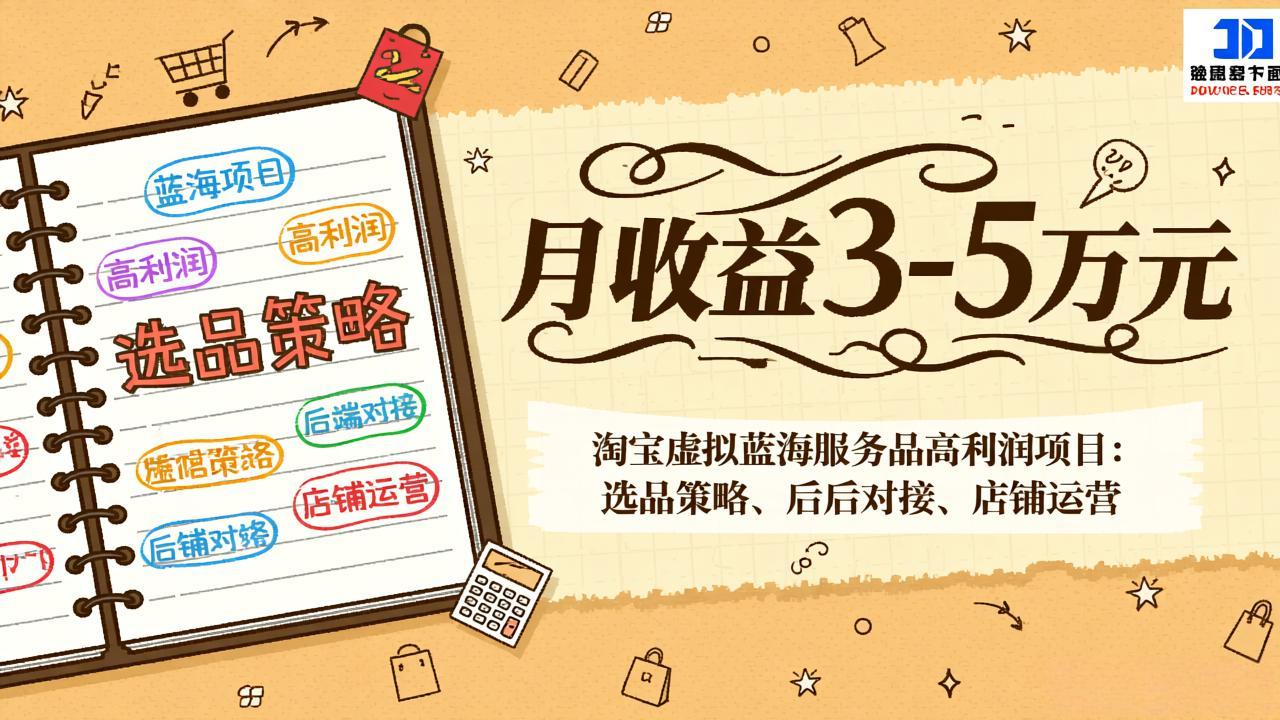 淘宝虚拟蓝海服务品高利润项目：选品策略、后端对接、店铺运营，月收益可达3-5万元-星云网创