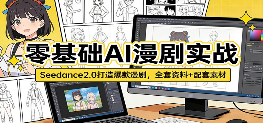 零基础AI漫剧实战：Seedance2.0打造爆款漫剧，全套资料+配套素材-云网创
