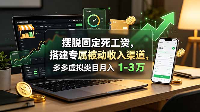 摆脱固定死工资，搭建专属被动收入渠道，多多虚拟类目月入 1-3 万-星云网创