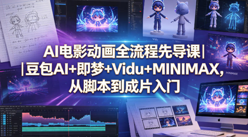 AI电影动画全流程先导课｜豆包AI+即梦+Vidu+MINIMAX，从脚本到成片入门-星云网创