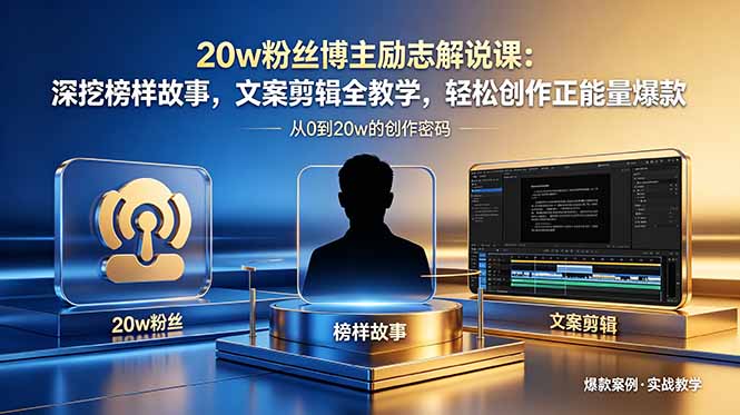 20w粉丝博主励志解说课：深挖榜样故事，文案剪辑全教学，轻松创作正能量爆款-星云网创