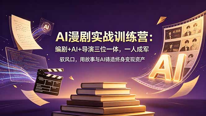 AI漫剧实战训练营：编剧+AI+导演三位一体，一人成军 驭风口，用故事与AI铸造终身变现资产-星云网创