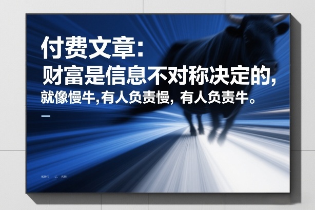 付费文章：财富是信息不对称决定的，就像慢牛，有人负责慢，有人负责牛-星云网创
