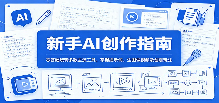 新手AI创作指南：零基础玩转多款主流工具，掌握提示词、生图做视频及创意玩法-星云网创