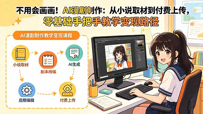 不用会画画！AI漫剧制作：从小说取材到付费上传，零基础手把手教学变现路径(更新-星云网创