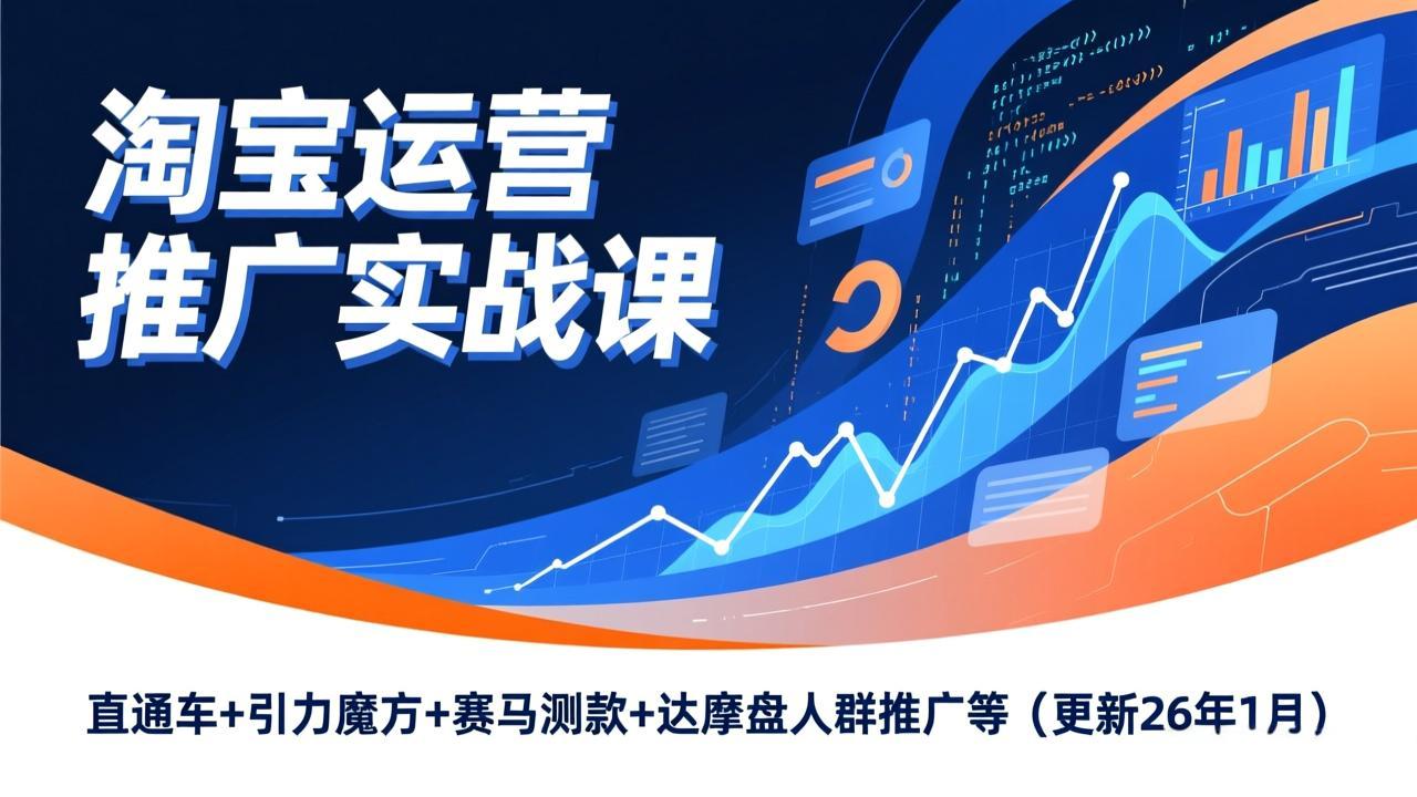 淘宝运营推广实战课，直通车+引力魔方+赛马测款+达摩盘人群推广等(更新26年1月-星云网创