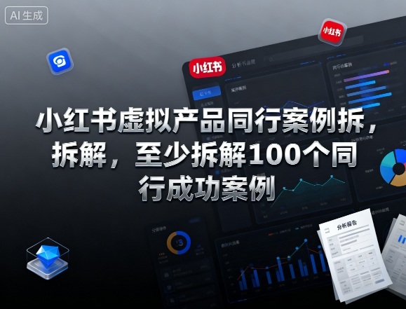 小红书虚拟产品同行案例拆解，至少拆解100个同行成功案例-星云网创