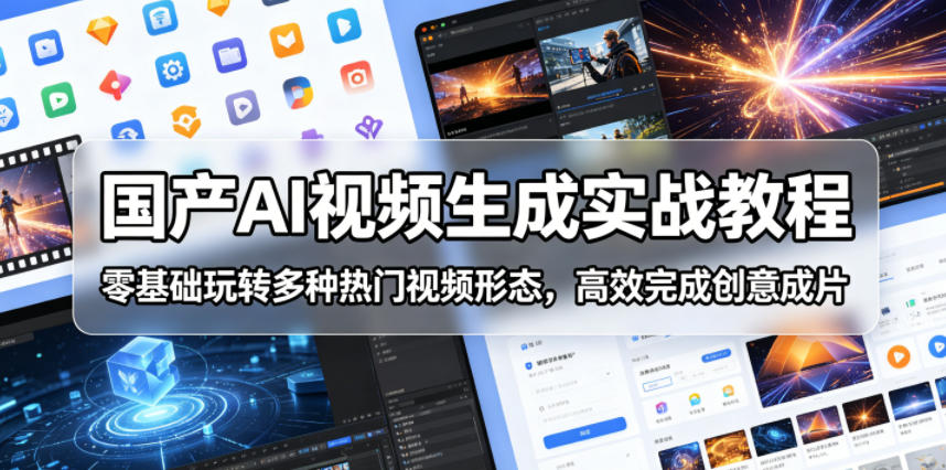 国产AI视频生成实战教程，零基础玩转多种热门视频形态，高效完成创意成片-星云网创