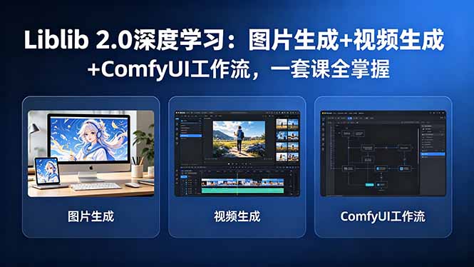 Liblib 2.0深度学习：图片生成+视频生成+ComfyUI工作流，一套课全掌握-星云网创