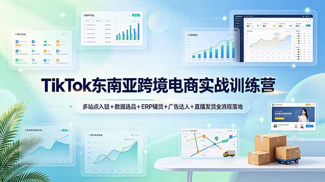 TikTok东南亚跨境电商实战训练营：多站点入驻+数据选品+ERP铺货+广告达人+直播发货全流程落地-星云网创