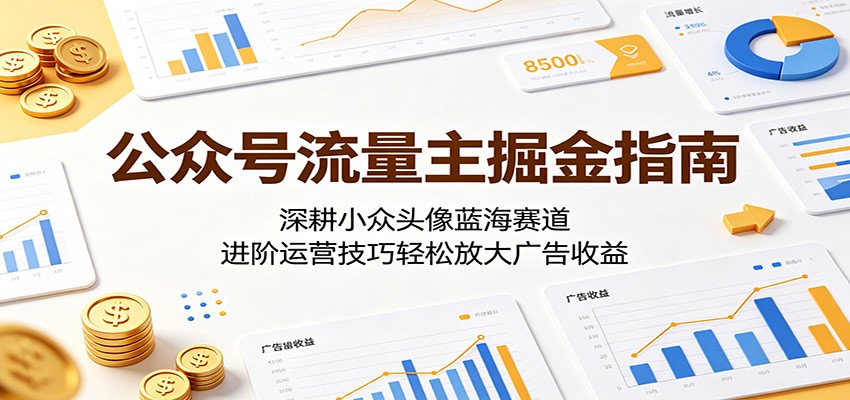 公众号流量主掘金指南：深耕小众头像蓝海赛道，进阶运营技巧轻松放大广告收益-星云网创