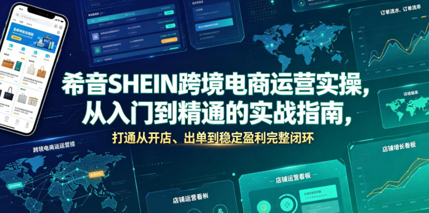 希音SHEIN跨境电商运营实操，从入门到精通的实战指南，打通从开店、出单到稳定盈利完整闭环-星云网创
