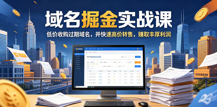 域名交易掘金实战课，低价收购过期域名，并快速高价转售，賺取丰厚利润【原创双语字幕】-星云网创