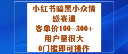 小红书暗黑小众情感赛道，客单价100-300+用户量很大，0门槛即可操作-星云网创