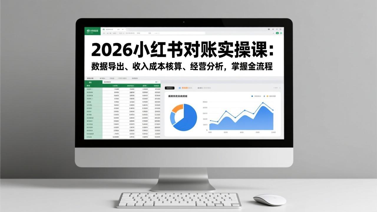 2026小红书对账实操课：数据导出、收入成本核算、经营分析，掌握全流程-云网创