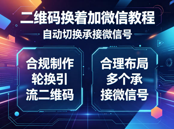 二维码换着加微信教程，自动切换承接微信号，合规制作轮换引流二维码，合理布局多个承接微信号-星云网创